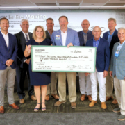Pictured left to right: Countybank President Wells Dunlap, John Cooper, Dayle Mumford, John Wiseman, Self Regional Healthcare President and CEO Matthew Logan, David Tompkins, Countybank CEO Thornwell Dunlap, David Trent, and Self Regional Healthcare Foundation Executive Director Ken Coffey.